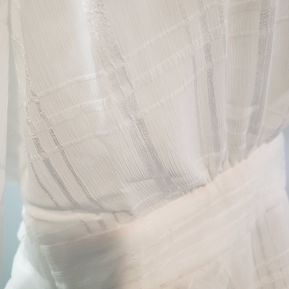 Selfie Leslie white bridal/Bachelorette party ruffled tie waist Romper - Picture 10 of 10